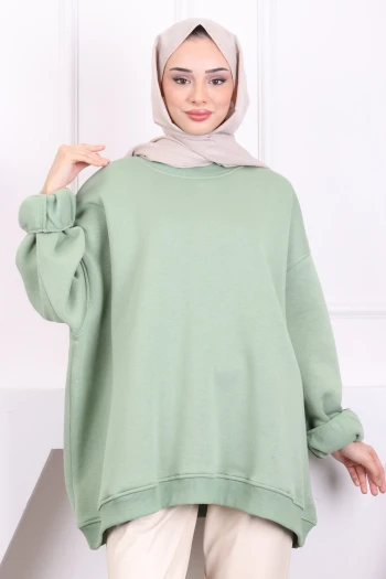 Mint Oversize Üç İplik Sweatshirt