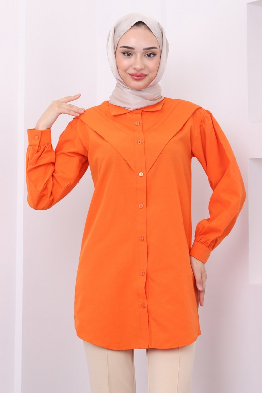 Orange Ön Katlı Tunik