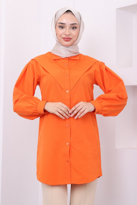 Orange Ön Katlı Tunik