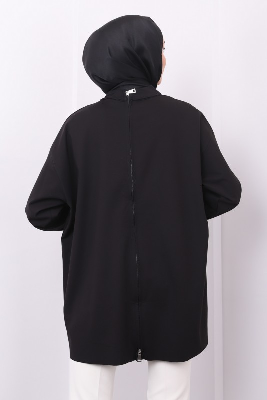 Siyah Oversize Örme Tunik