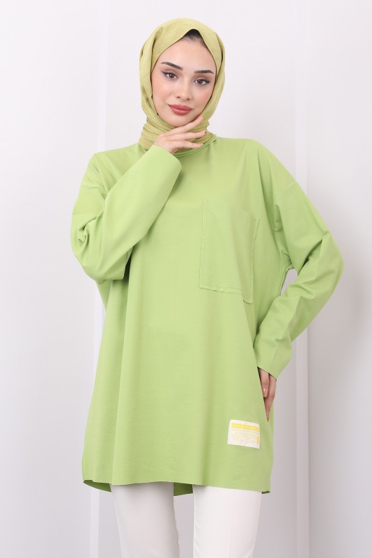 Yeşil Oversize Örme Tunik