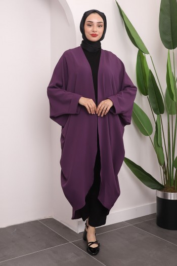 Mor Kol Detaylı Salaş Kimono