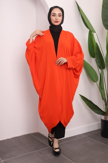 Orange Kol Detaylı Salaş Kimono