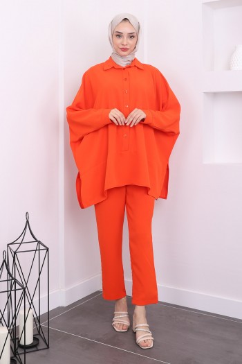 Orange Yarasa Kol Tunik Pantolon Takım