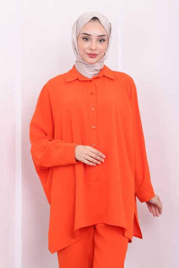 Orange Yarasa Kol Tunik Pantolon Takım